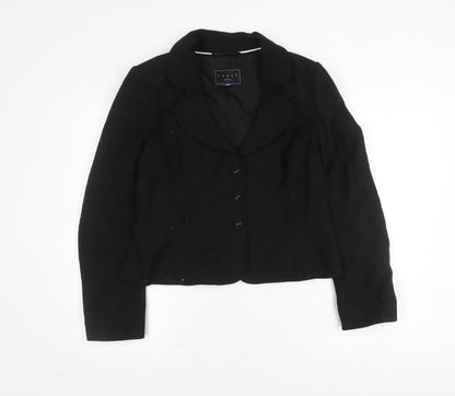 Coast Women's Black Wool Blazer, Size 16, Elegant Business Wear