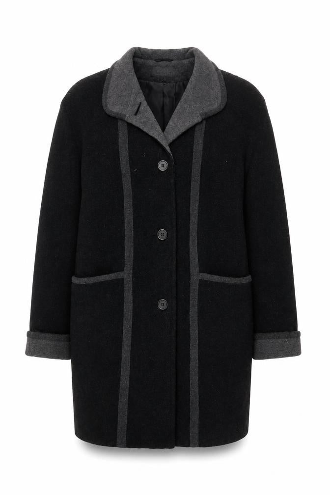 Canvas Women's Grey Check Overcoat Jacket M