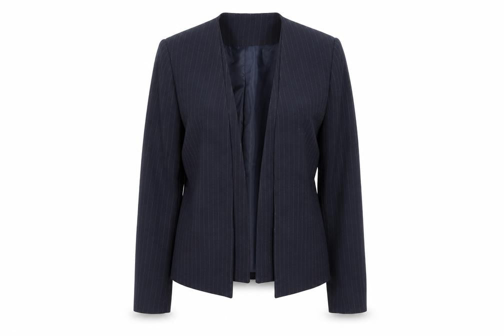 Next Women's Black Petite Pinstripe Blazer, Size 14