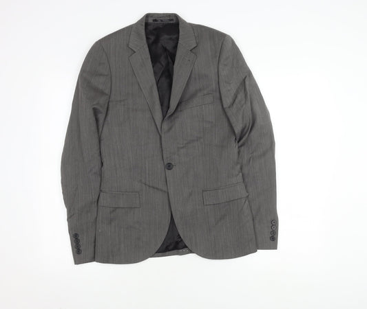 Topman Men's Grey Suit Jacket, Size 34