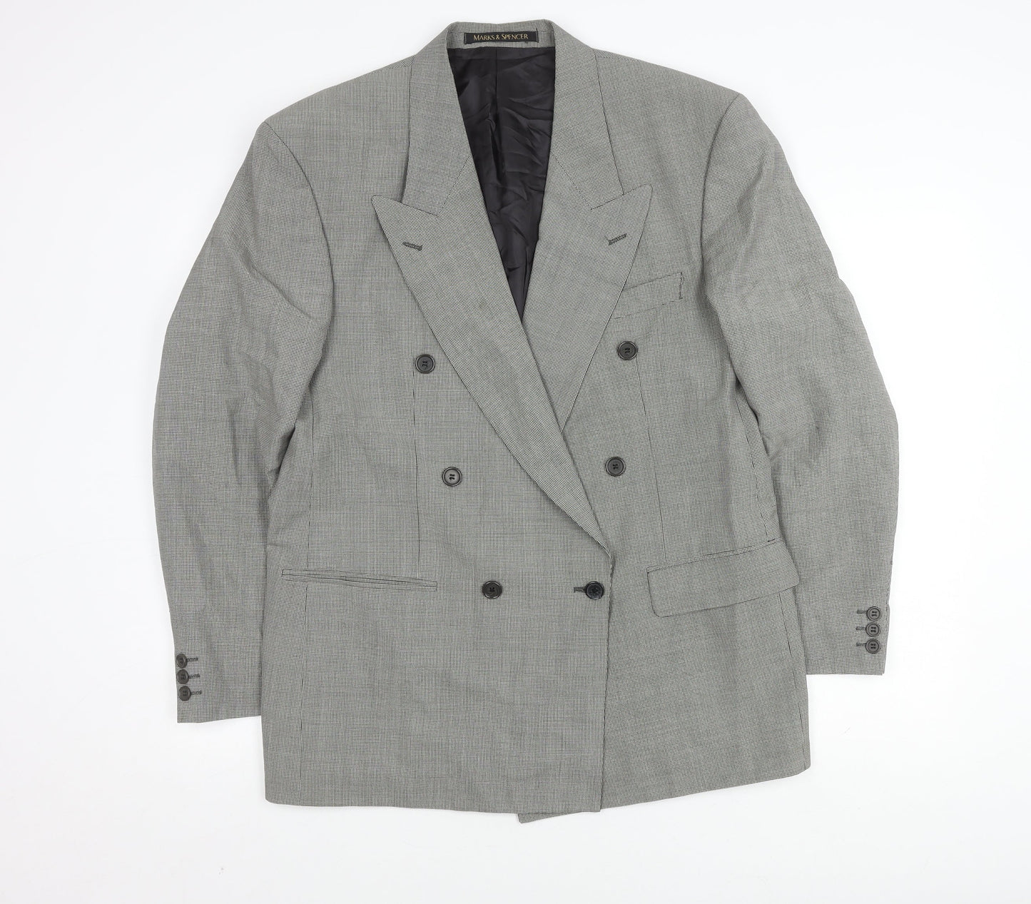 St. Michael Men's Black & White Check Blazer, 40R