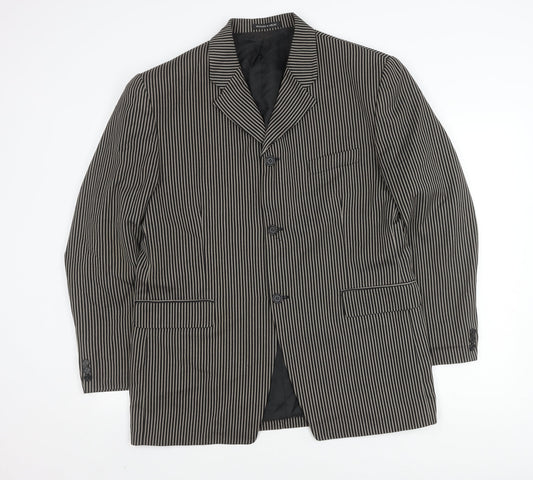 Woods & Gray Men's Black Striped Blazer Large