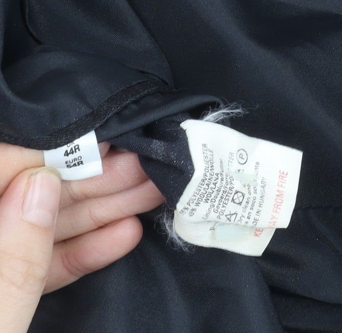 Burton Men's Black Double-Breasted Blazer, Size 44R