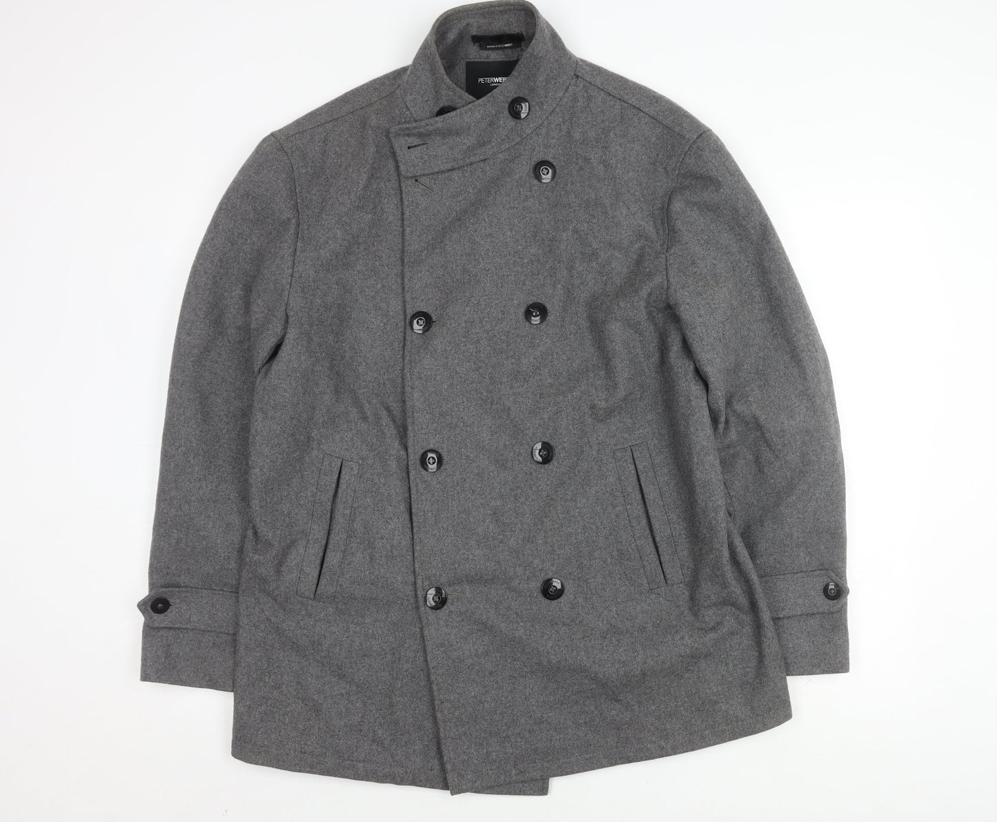 Peter Werth Men's Grey Pea Coat Size 4