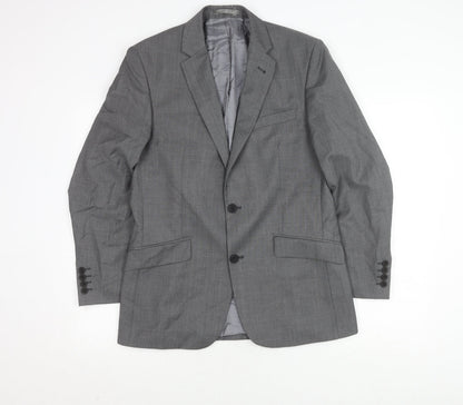 Jasper Conran Men's Grey Blazer 38 Regular Fit Wool Mix