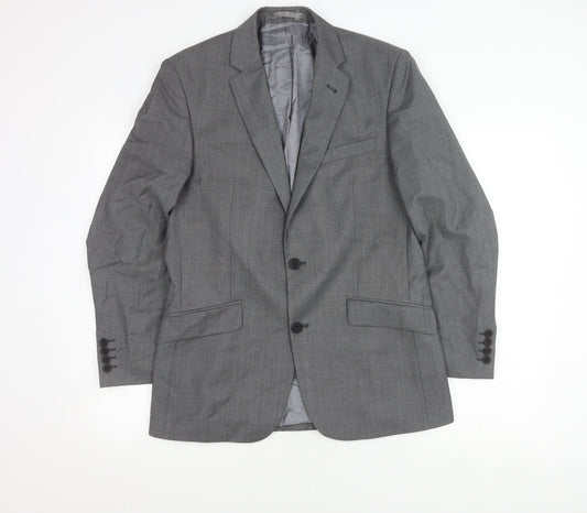 Jasper Conran Men's Grey Blazer 38 Regular Fit Wool Mix