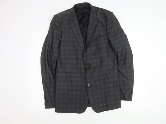 The Kooples Men's Grey Fitted Plaid Jacket UK 40