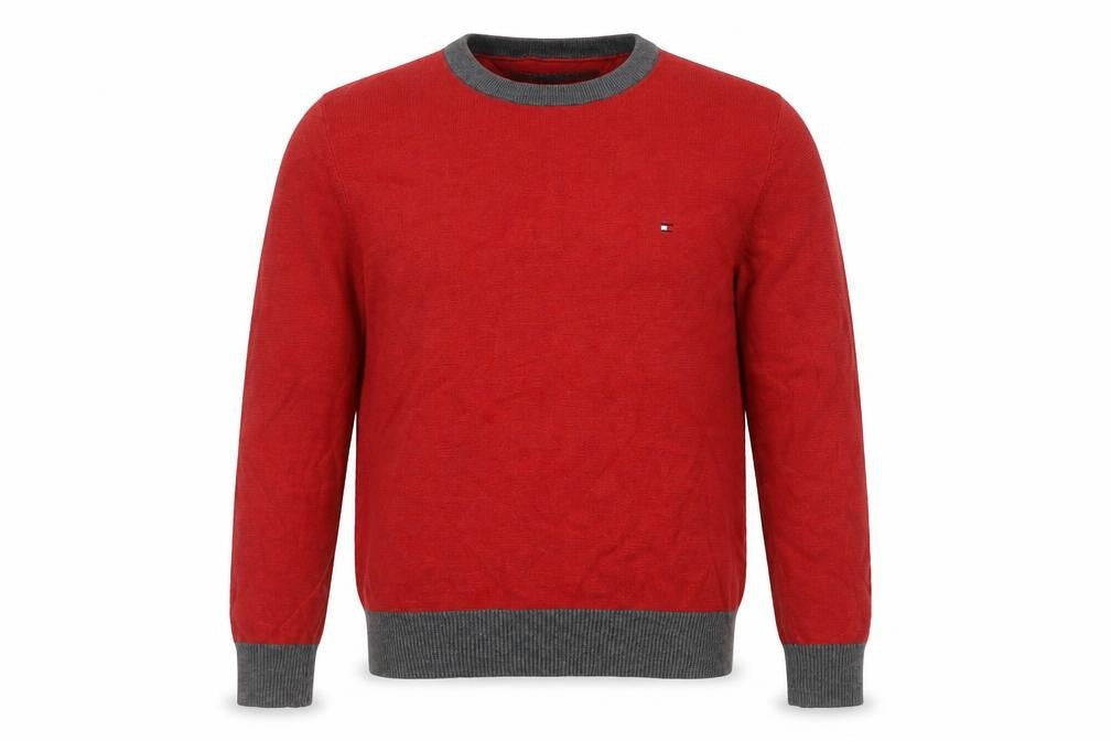 Tommy Hilfiger Men's Red Pullover Jumper, Size S
