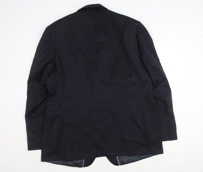Pierre Cardin Mens Blue Wool Blazer, Size 44L
