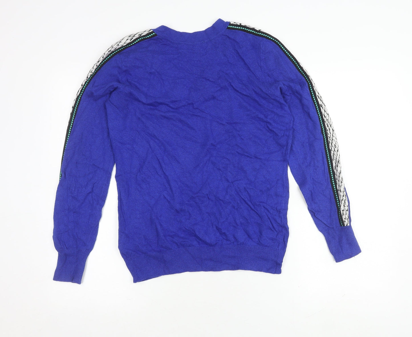 Mint Velvet Women's Blue V-Neck Pullover Jumper M