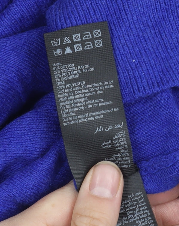 Mint Velvet Women's Blue V-Neck Pullover Jumper M