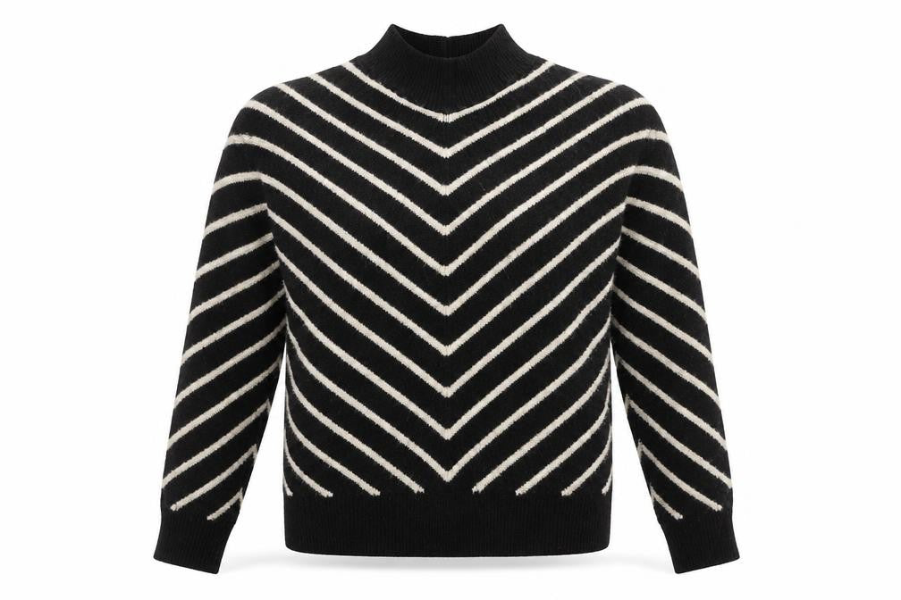 MNG Women's Black Striped Pullover Jumper XS