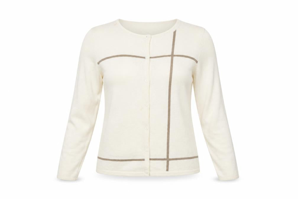Paul Costelloe Women's Ivory Silk Wool Angora Cardigan