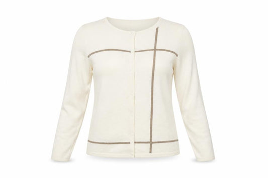 Paul Costelloe Women's Ivory Silk Wool Angora Cardigan