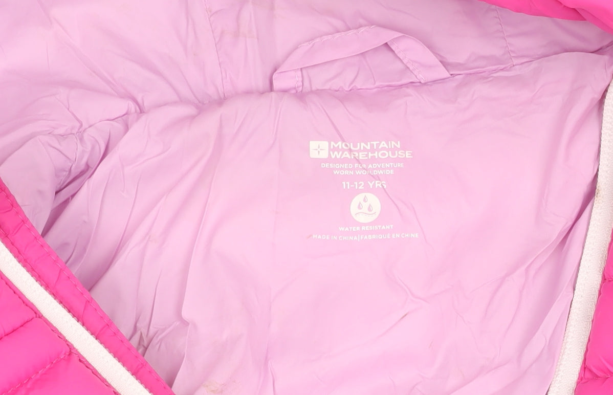 Mountain Warehouse Girls Pink Puffer Jacket 11-12 Years