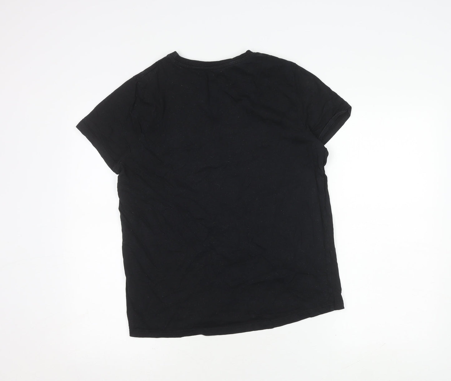Disney Women's Black Cotton Mickey Mouse T-Shirt, M
