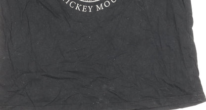 Preloved Disney Women's Black Cotton Mickey Mouse T-Shirt, M - Detail