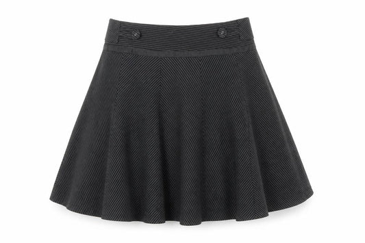 Verge Women's Black A-Line Skirt, L, Knee Length