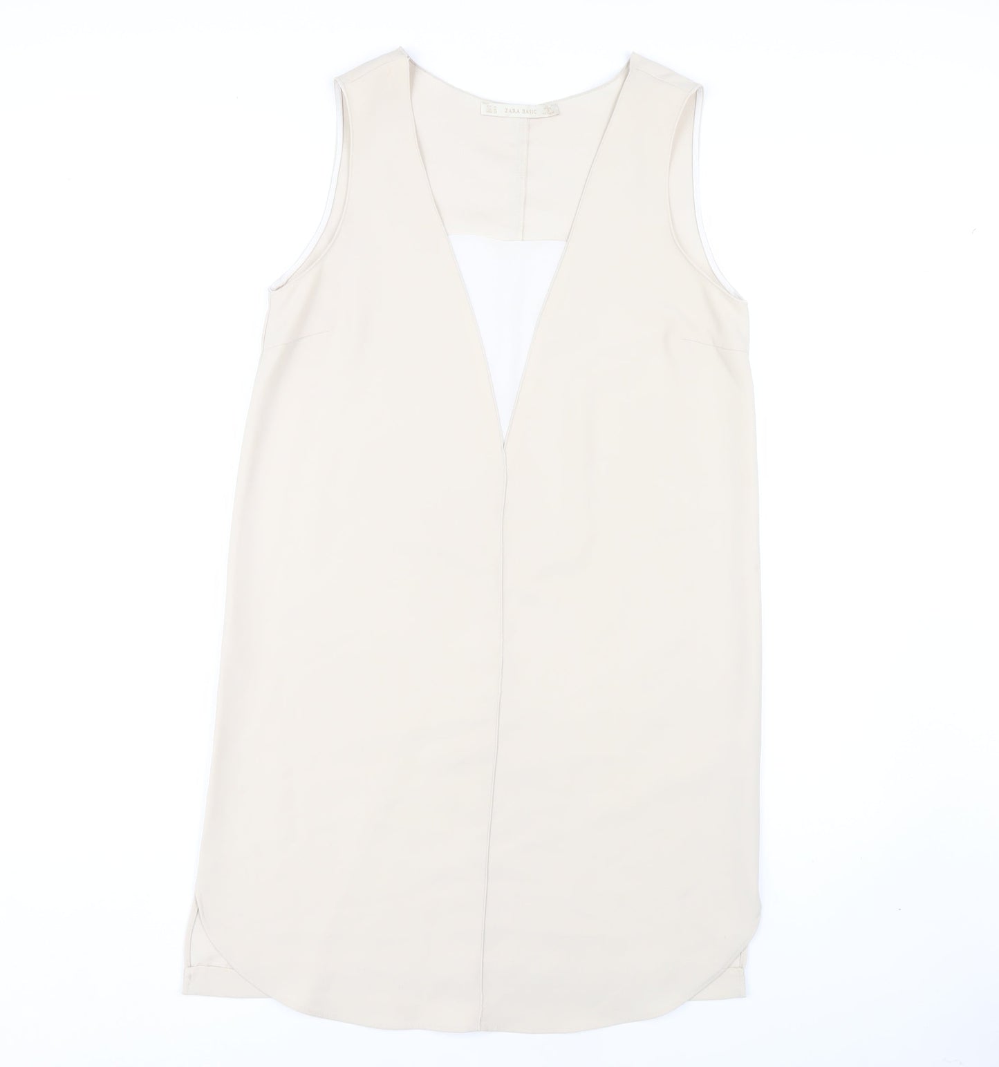Zara Basic Women's Beige Knee Length Sheath Dress