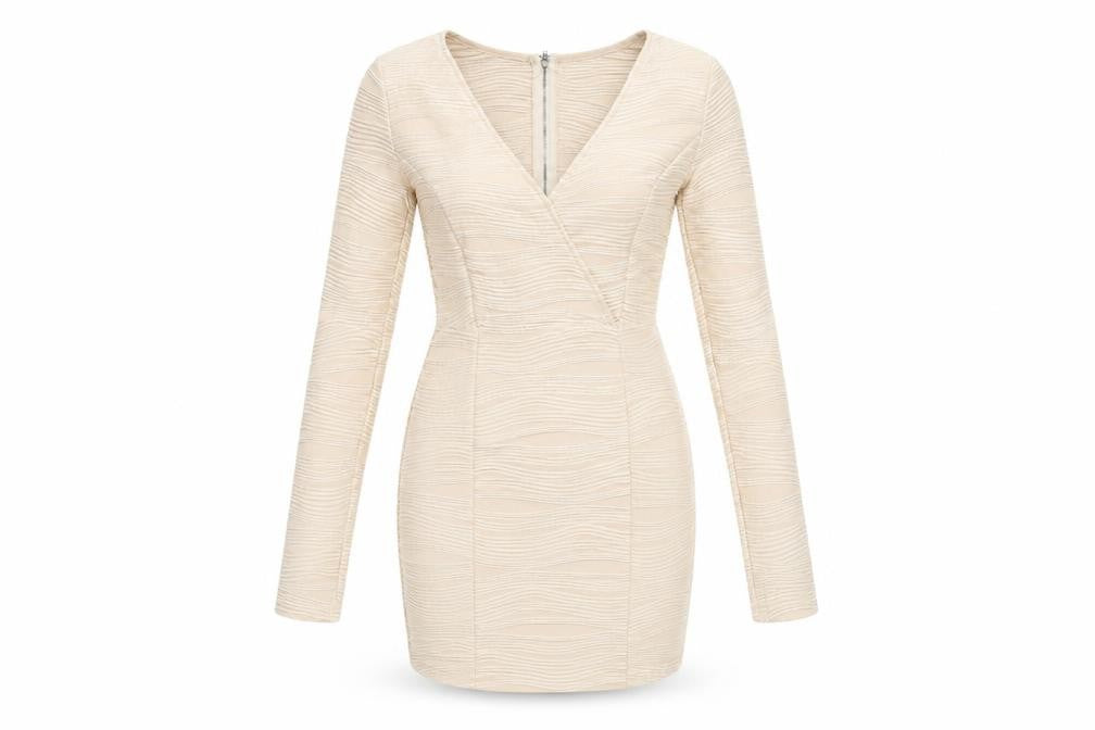 Urmoda Women's Beige XS Bodycon Party Dress