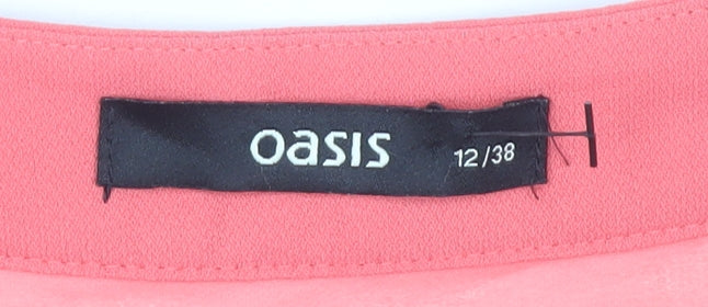 Oasis Women's Pink Sleeveless V-Neck Blouse Size 12