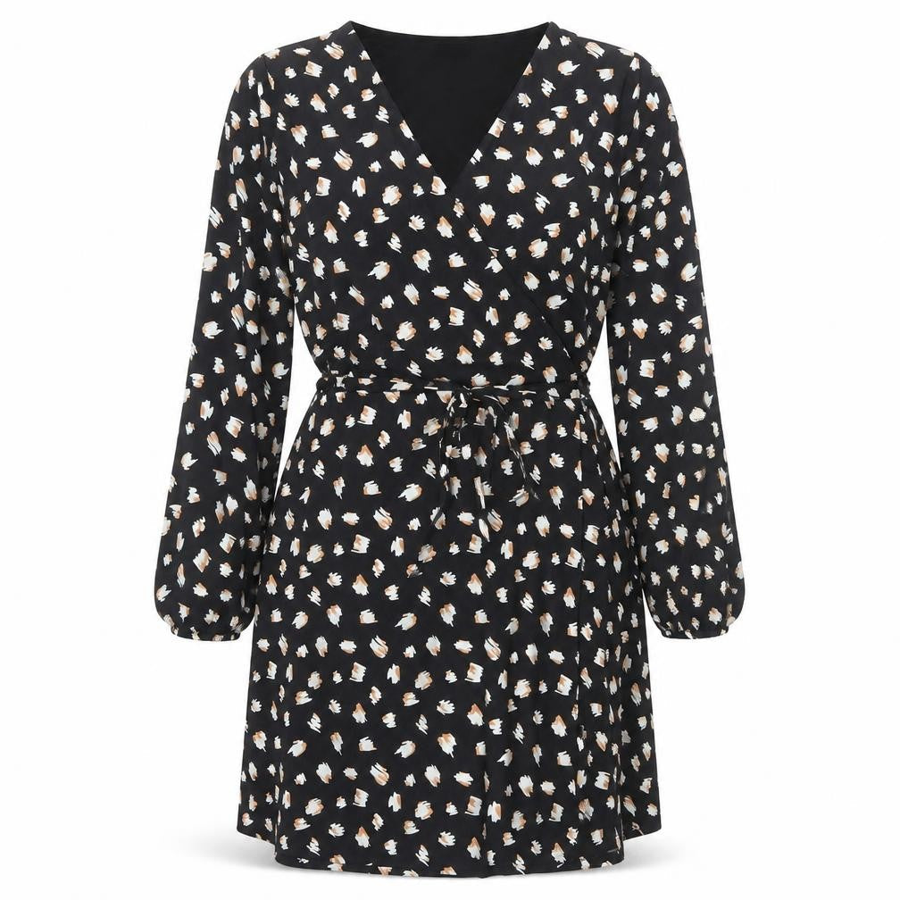 Wallis Women's Black Floral Wrap Dress Size 16