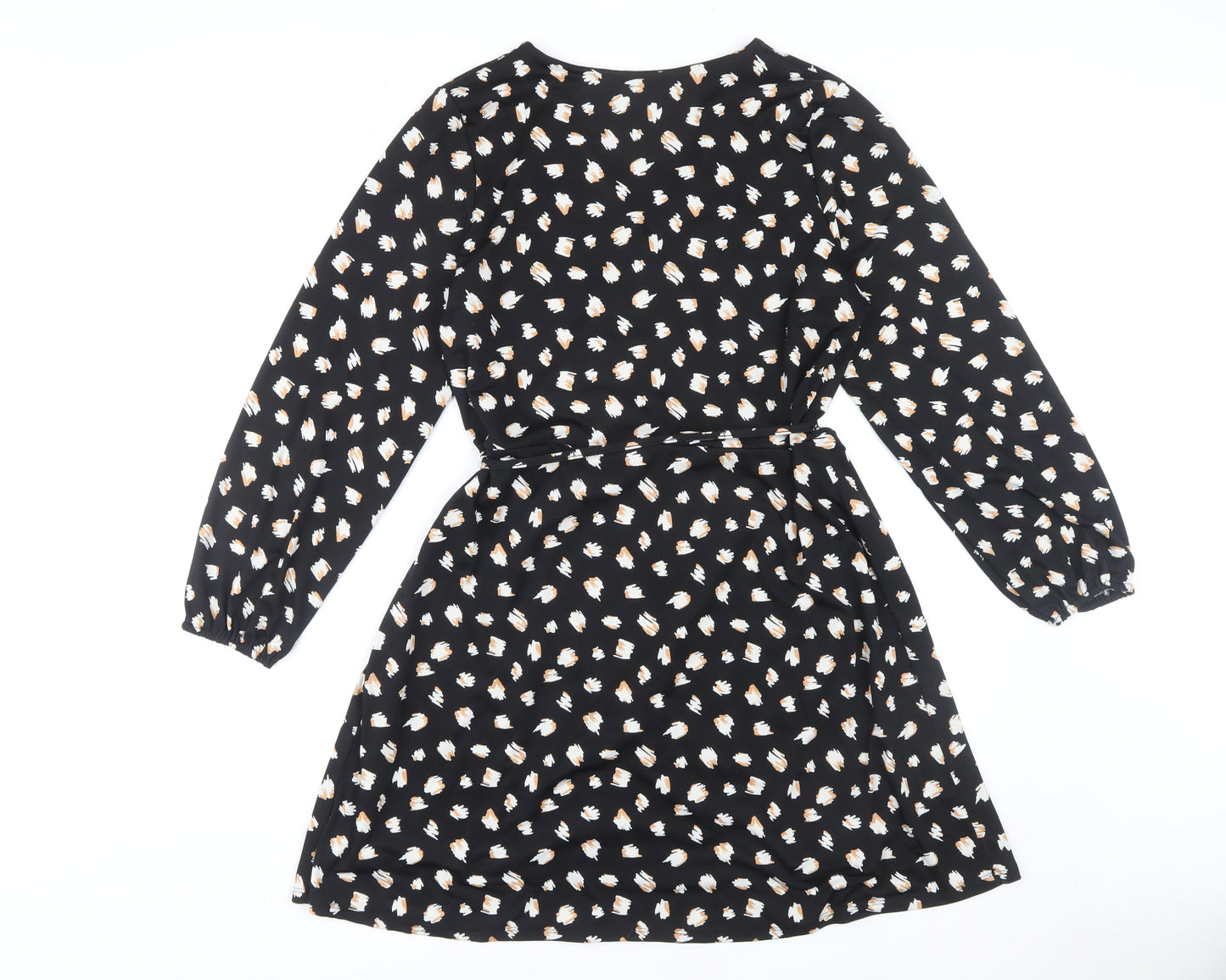 Wallis Women's Black Floral Wrap Dress Size 16
