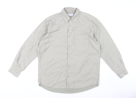 Marks and Spencer Men's Beige Long Sleeve Shirt M