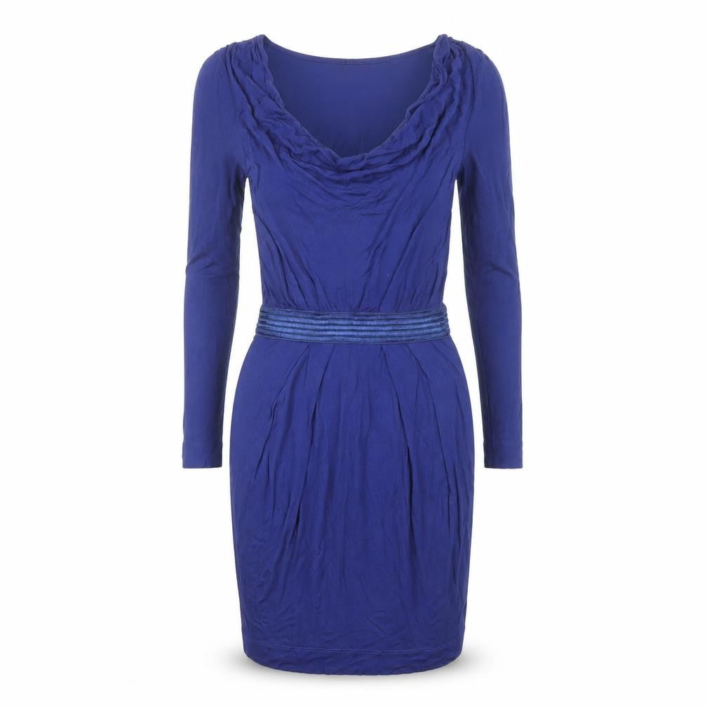 Mango Women's Blue Casual Long Sleeve Dress, S
