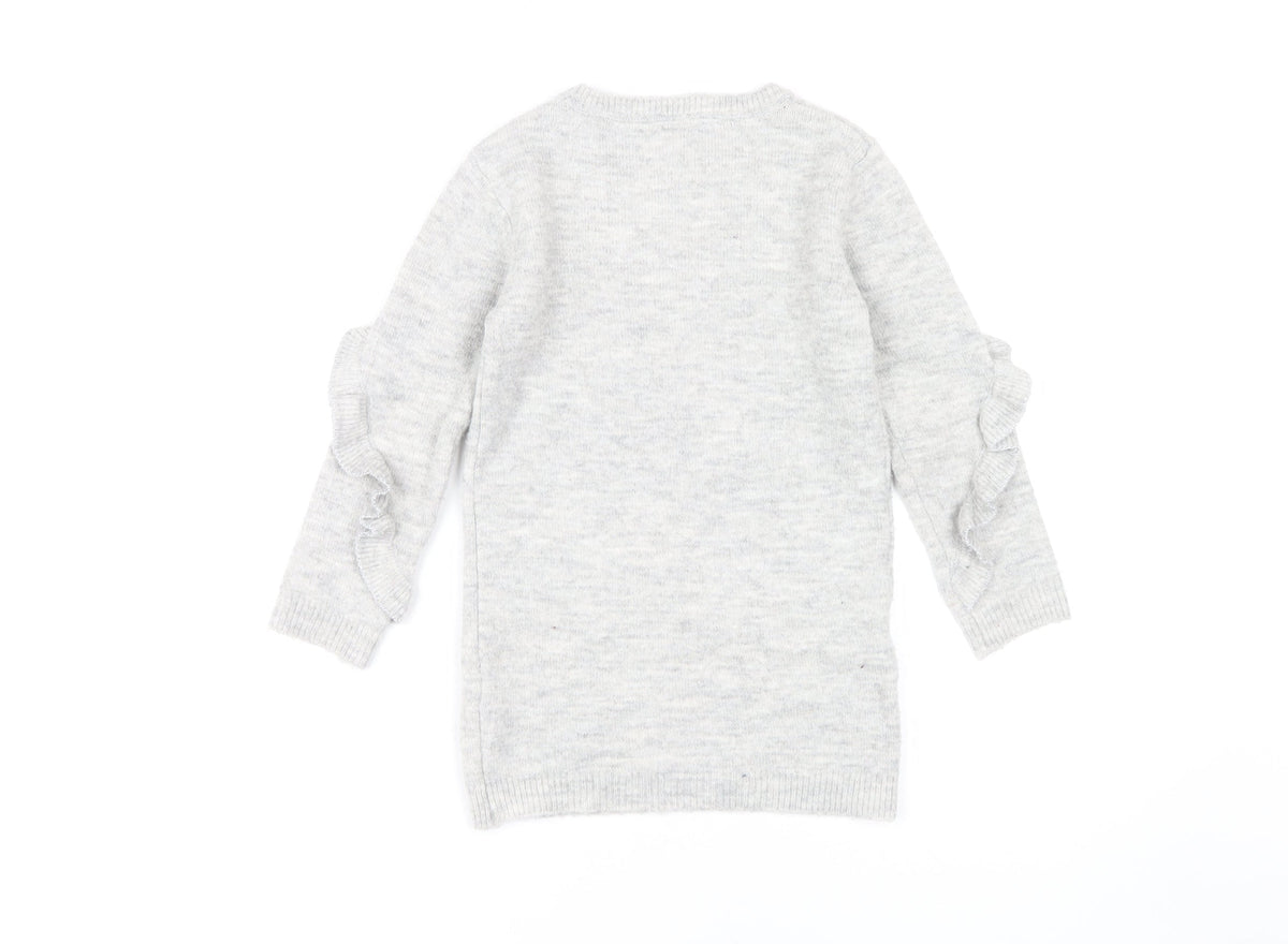 Disney Girls Grey Minnie Mouse Pullover Jumper, 5-6 Years