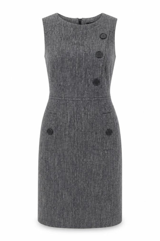 Next Women's Grey Sheath Dress Size 10 Business Chic