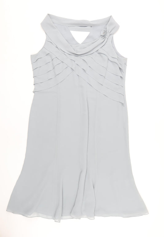 Jacques Vert Women's Grey Sheath Dress UK 16 Formal