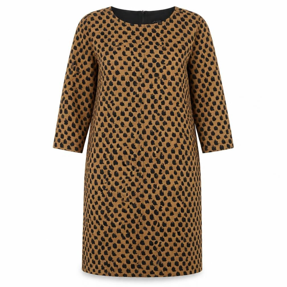 Jaeger Women's Brown Animal Print Shift Dress Size 14