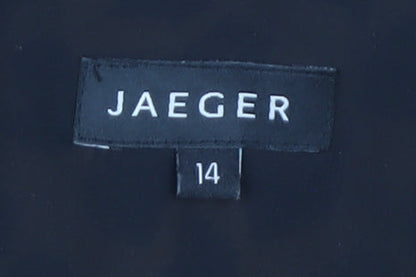 Close-up detail of Jaeger Women's Brown Animal Print Shift Dress, size 14