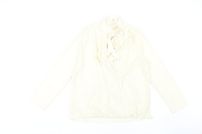 Mango Women's Ivory Blouse Size 12 Long Sleeve