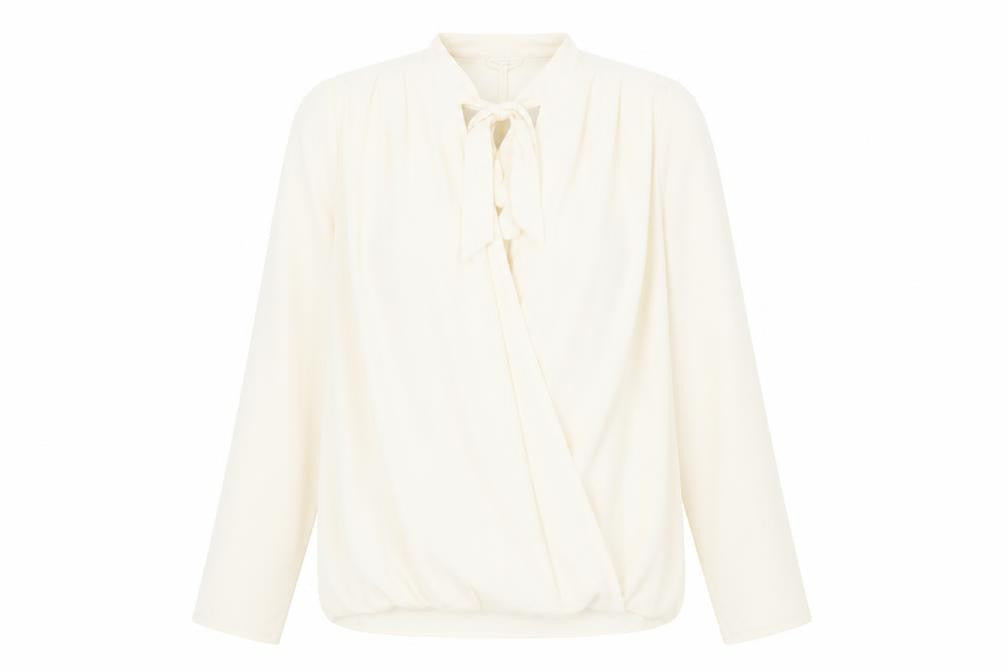 MNG Women's Ivory Blouse Size 12 Long Sleeve