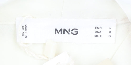MNG Women's Ivory Blouse Size 12 Long Sleeve