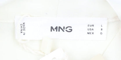 Mango Women's Ivory Blouse Size 12 Long Sleeve