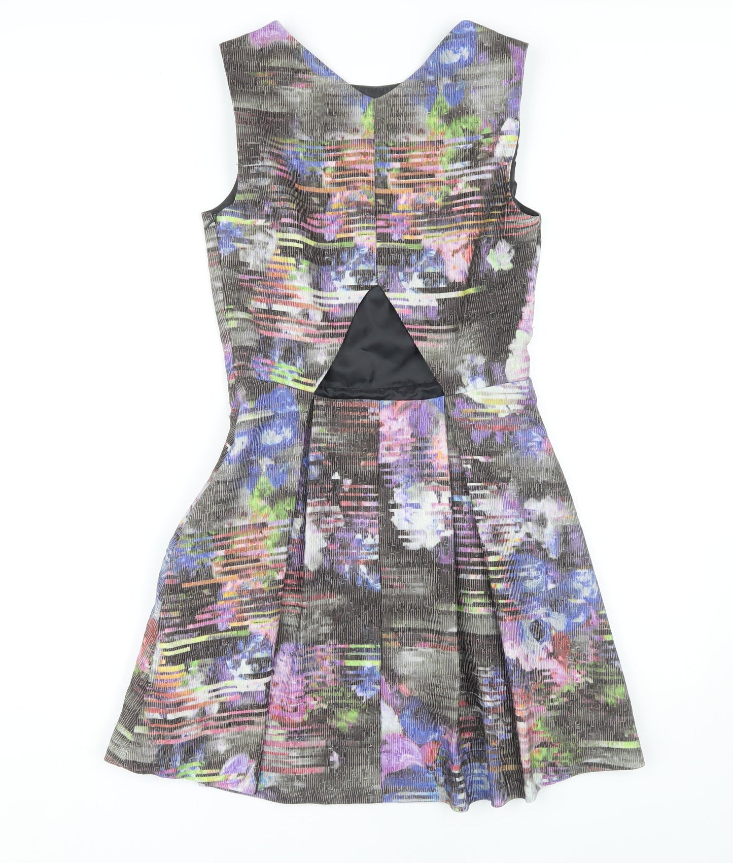 Warehouse Women's Multicoloured Floral Fit & Flare Dress Size 10