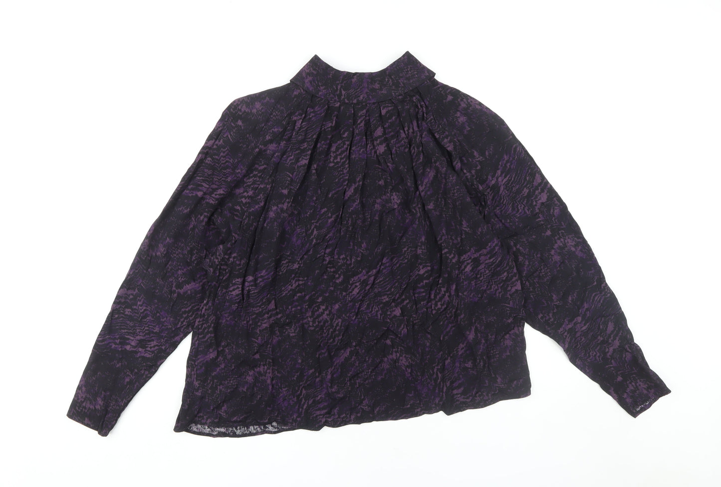 John Lewis Purple Animal Print Blouse Women's Size 14