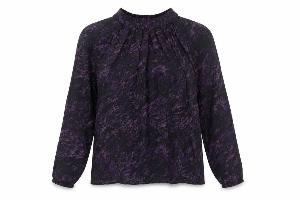 John Lewis Purple Animal Print Blouse Women's Size 14