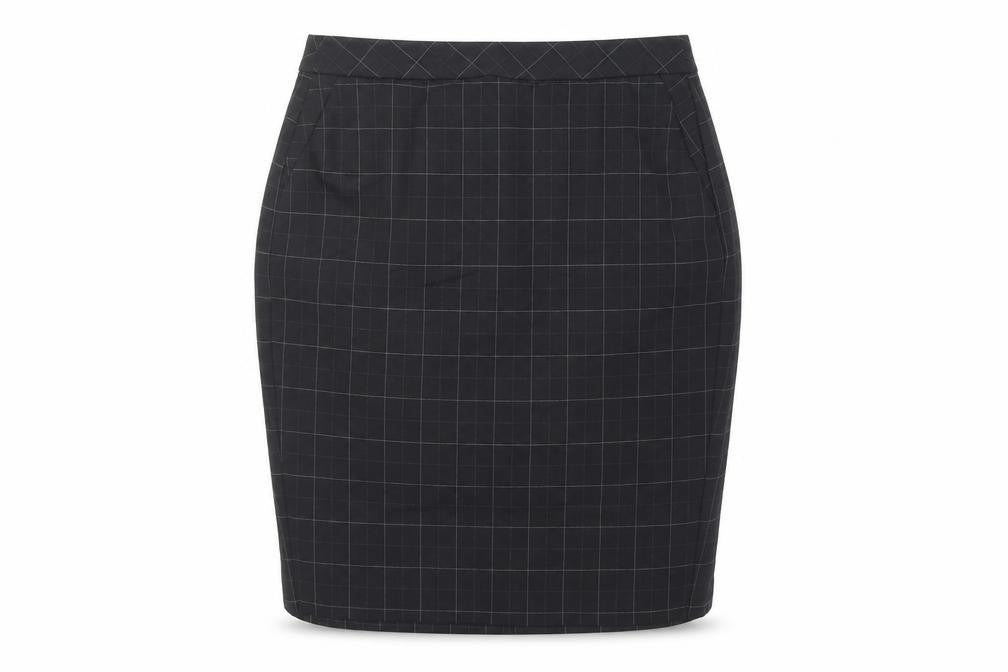Marks & Spencer Black Check Pencil Skirt - UK 12