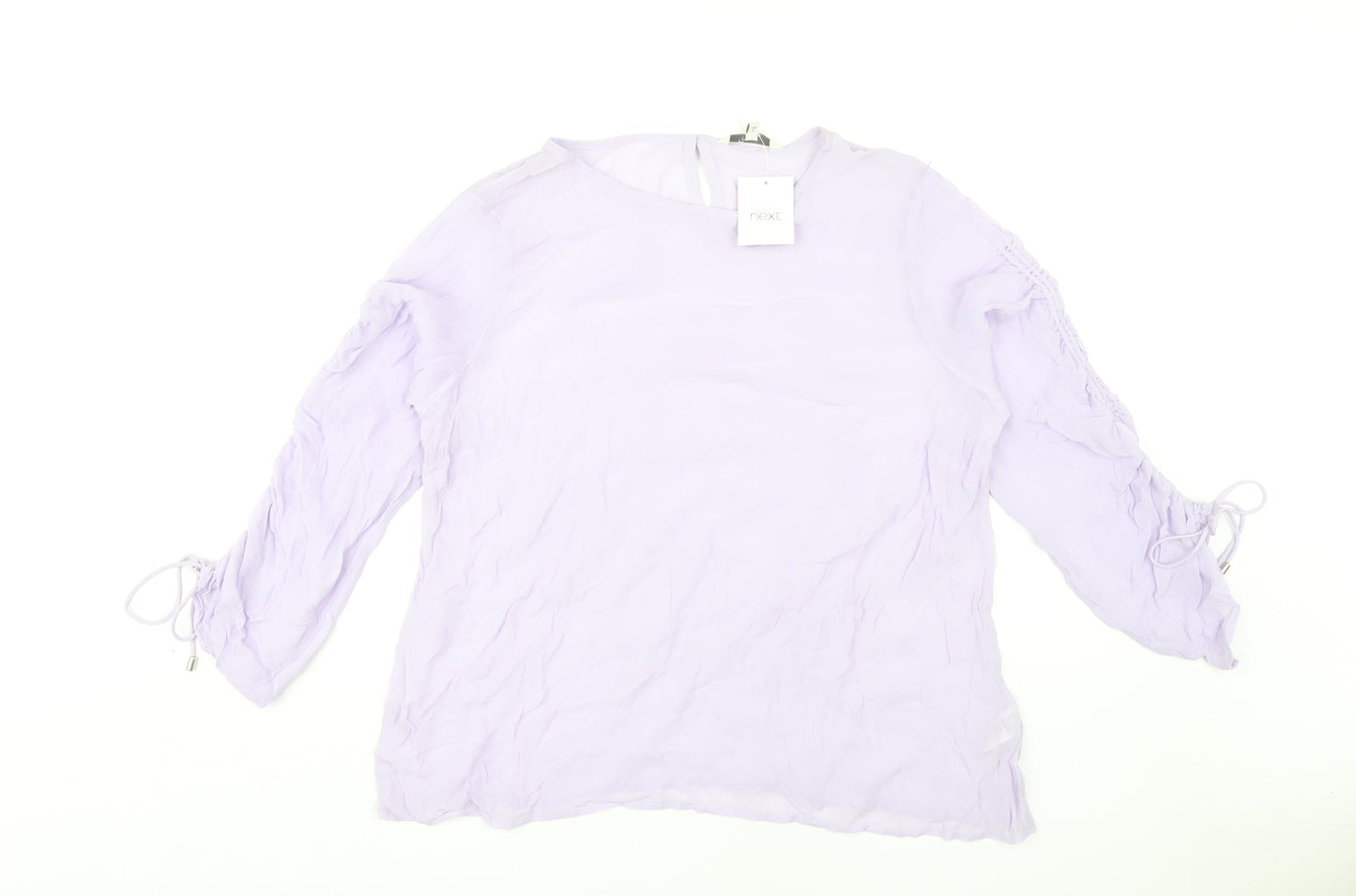 Next Women's Purple Blouse UK 16 Long Sleeve Viscose