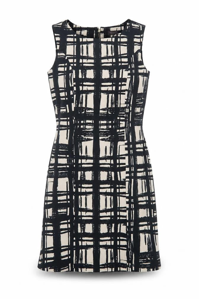 Phase Eight Women’s Black Check Sleeveless Dress, Size 12