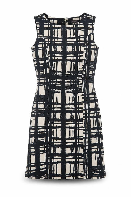 Phase Eight Women’s Black Check Sleeveless Dress, Size 12