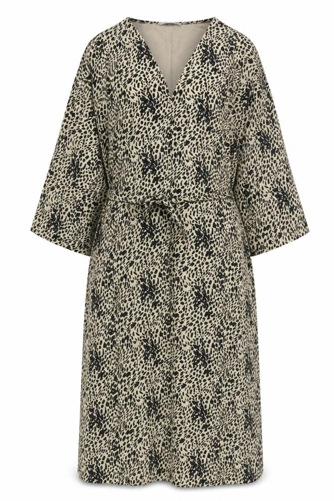 Zara Women’s Black Animal Print V-Neck Dress M