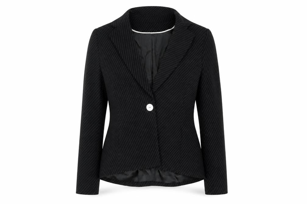 Apriori Women's Black Pinstripe Blazer Size 10