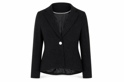 Apriori Women's Black Pinstripe Blazer Size 10