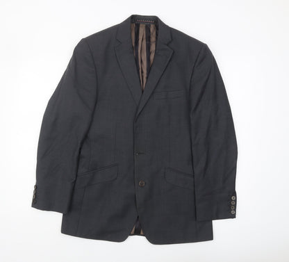 Additional front view of Alexandre Savile Row Men's Grey Blazer, 36 Regular Wool