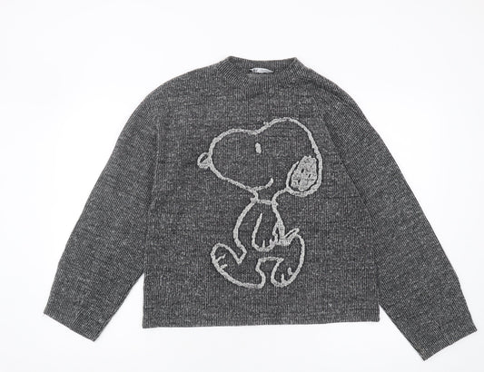 Zara Grey Knit Jumper, Women's M, Long Sleeve, Relaxed Fit